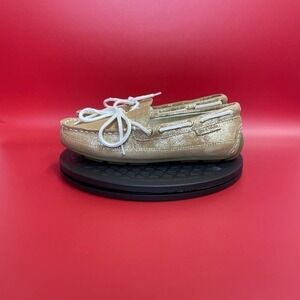 NEW Cole Haan Grant Glitter Driving Loafers Size 3.5 Gold Girls         …      